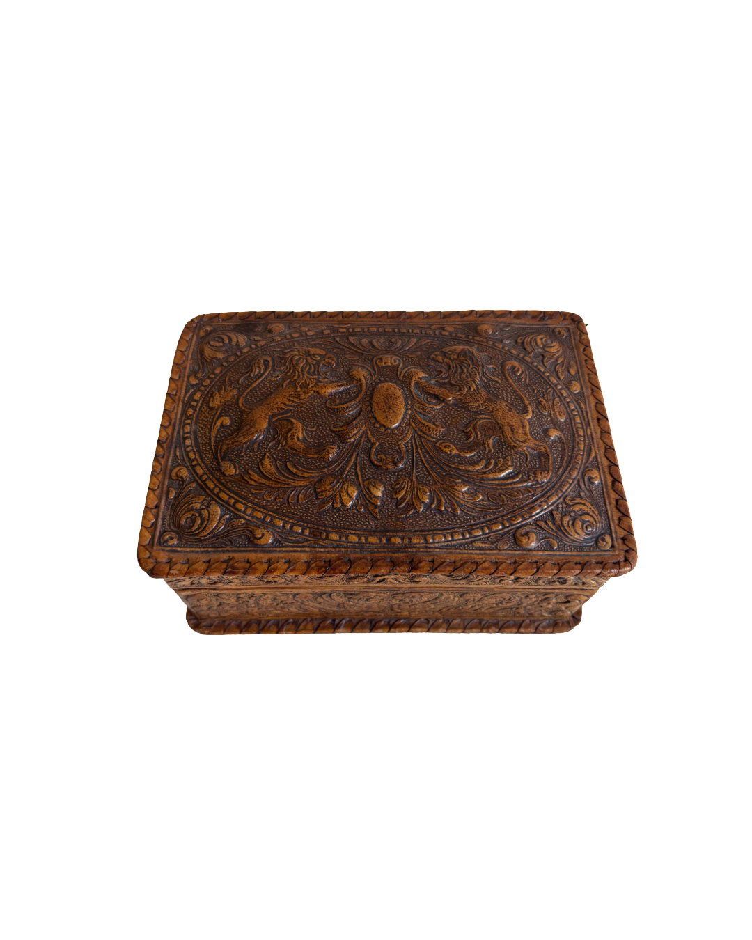 Spanish Hand Tooled Leather Cigarette or Trinket Box
