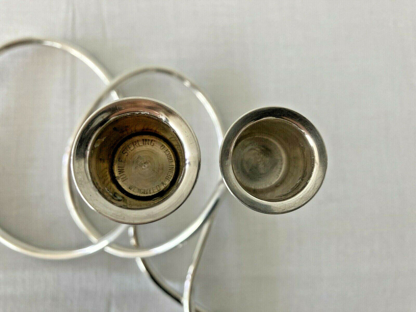 Vintage modern sterling silver Serpentine Candlesticks by Marion Anderson Noyes