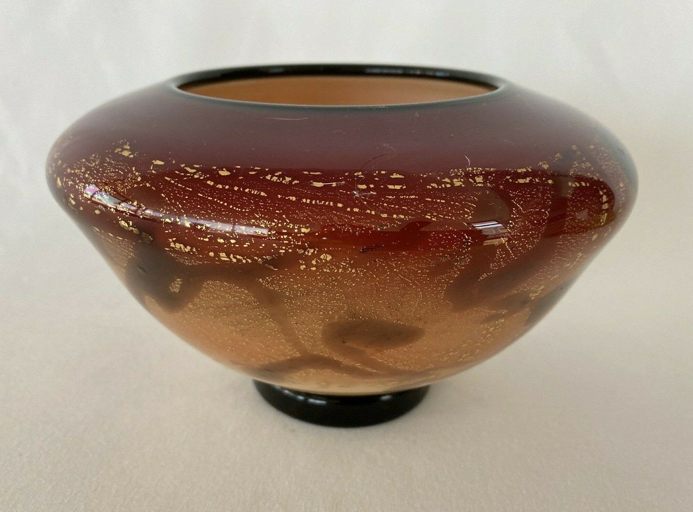 NOUROT Scarlet Nova Series Studio Art Glass Bowl or Vase