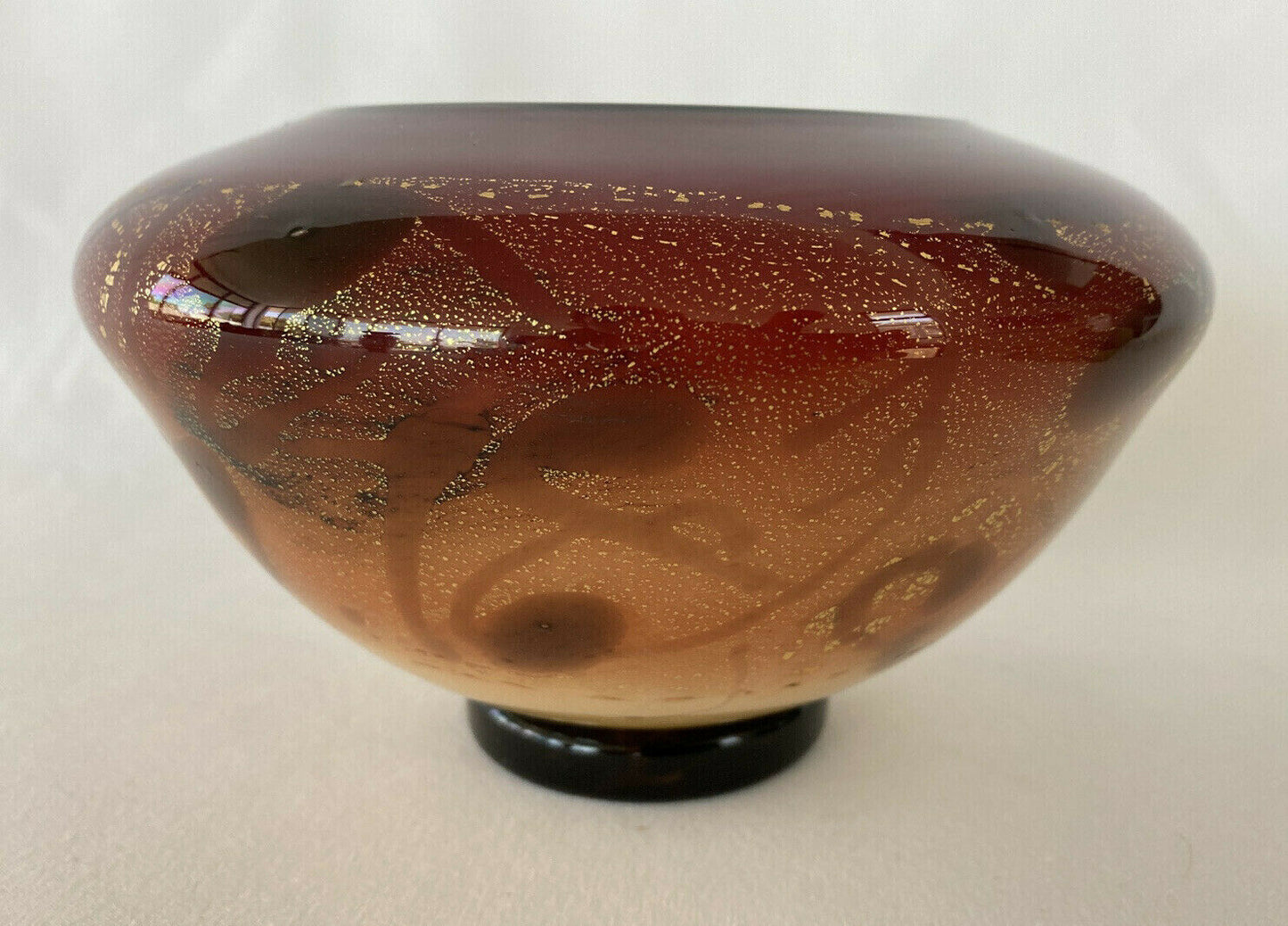 NOUROT Scarlet Nova Series Studio Art Glass Bowl or Vase
