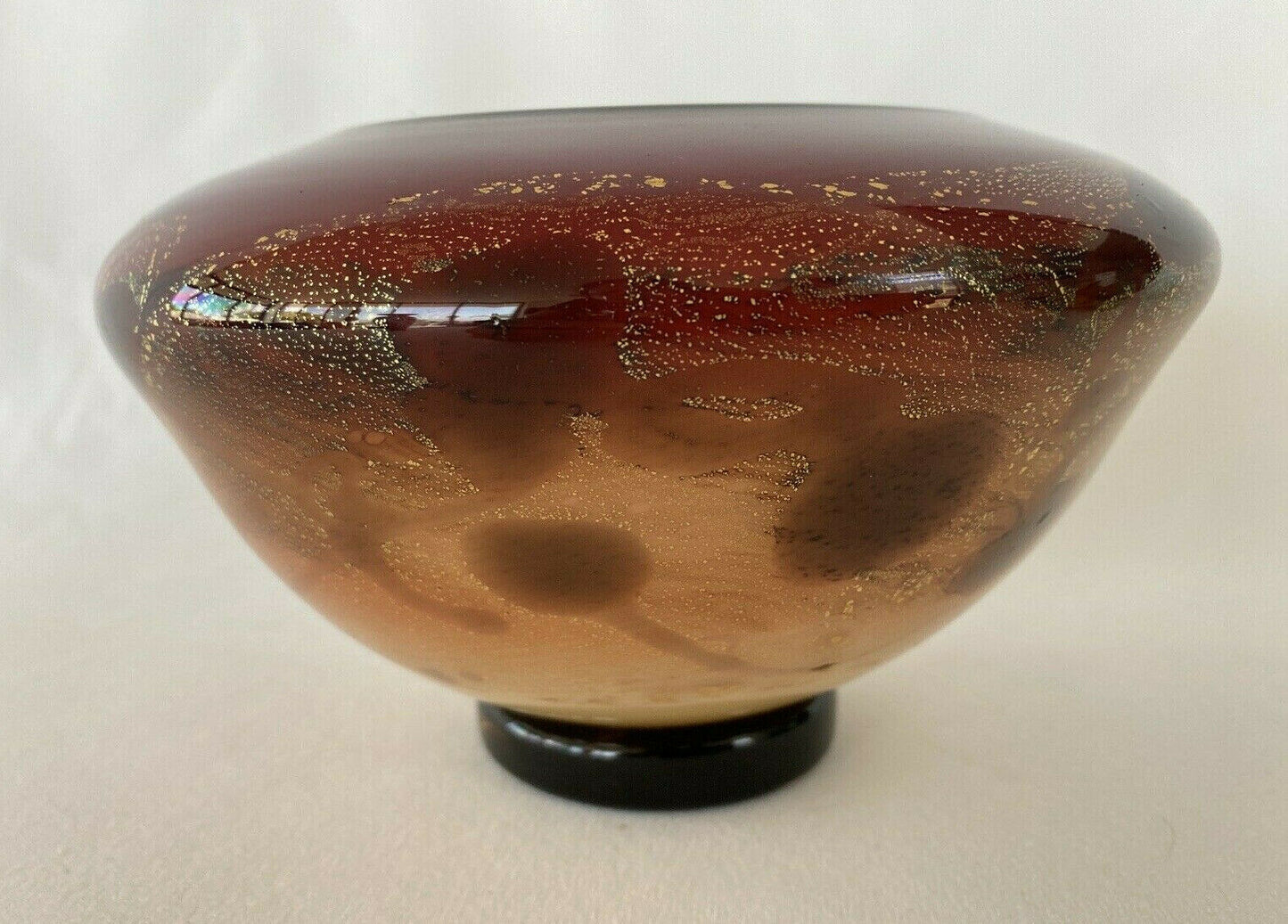 NOUROT Scarlet Nova Series Studio Art Glass Bowl or Vase