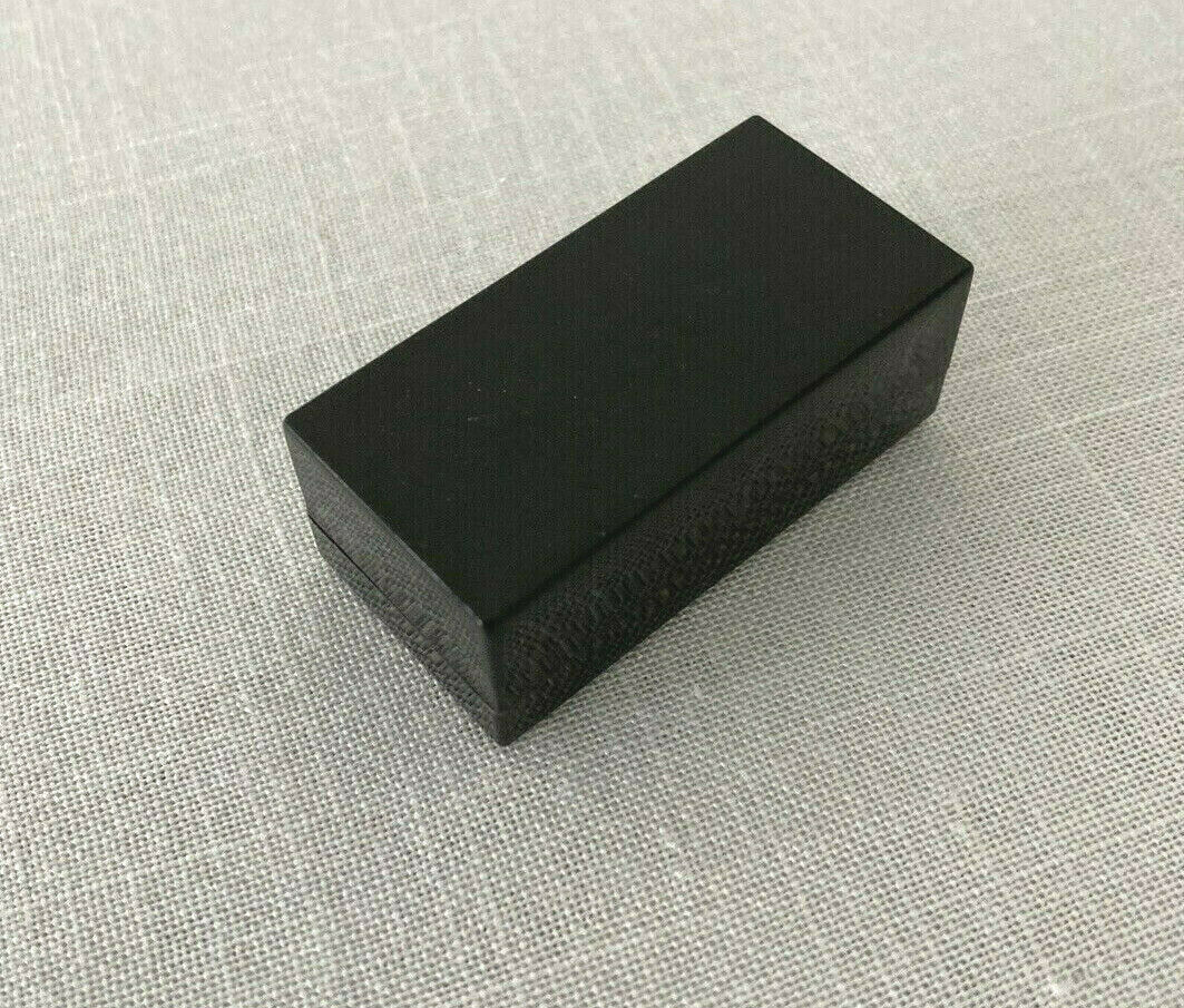 Mid Century Modern Enamel on Black Lacquer Pill or Jewelry Box