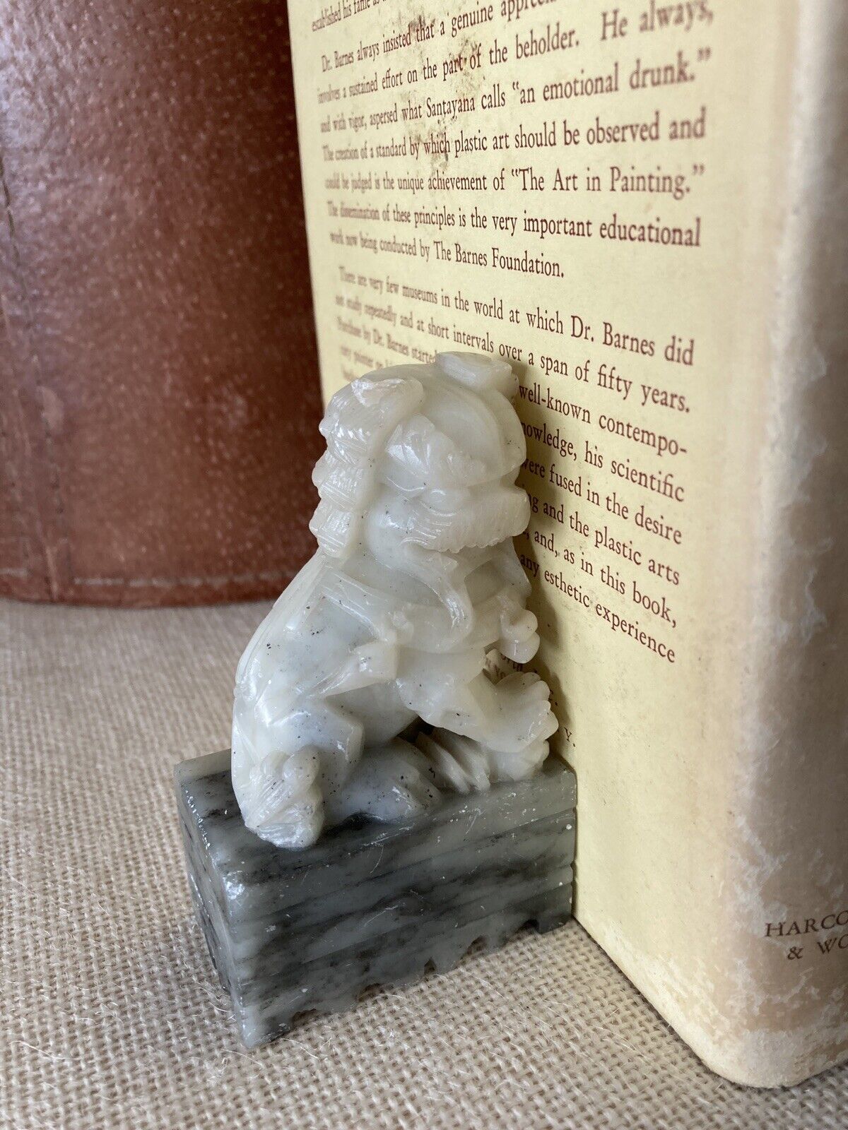 Pair of hand carved soapstone FOO DOGS