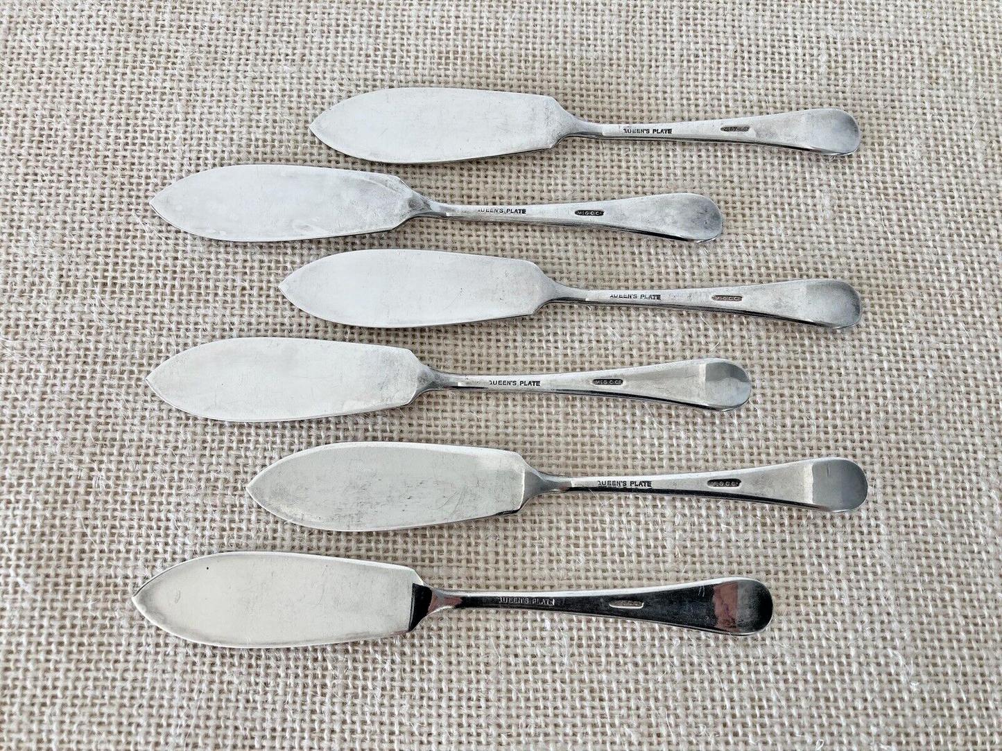 Mid century modern silver plate Cheese or Appetizer Knives by McGlashan-Clark