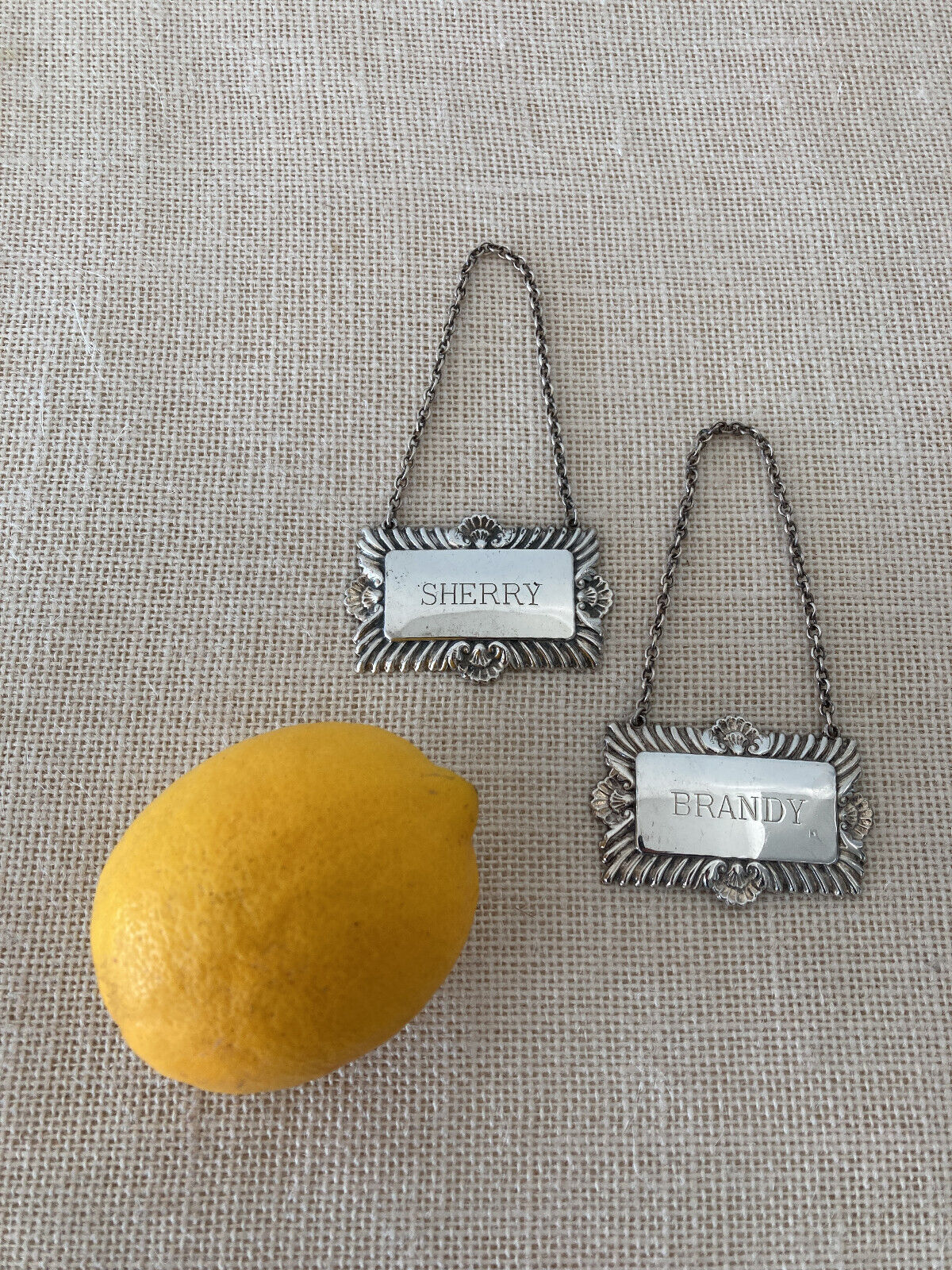English Silver Plate Liquor Decanter Labels