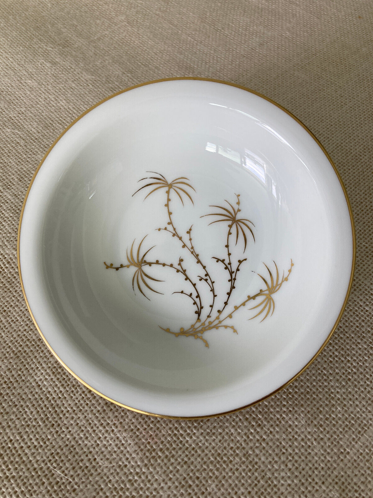 Rosenthal Golden Palm rimmed Fruit or Appetizer Bowls