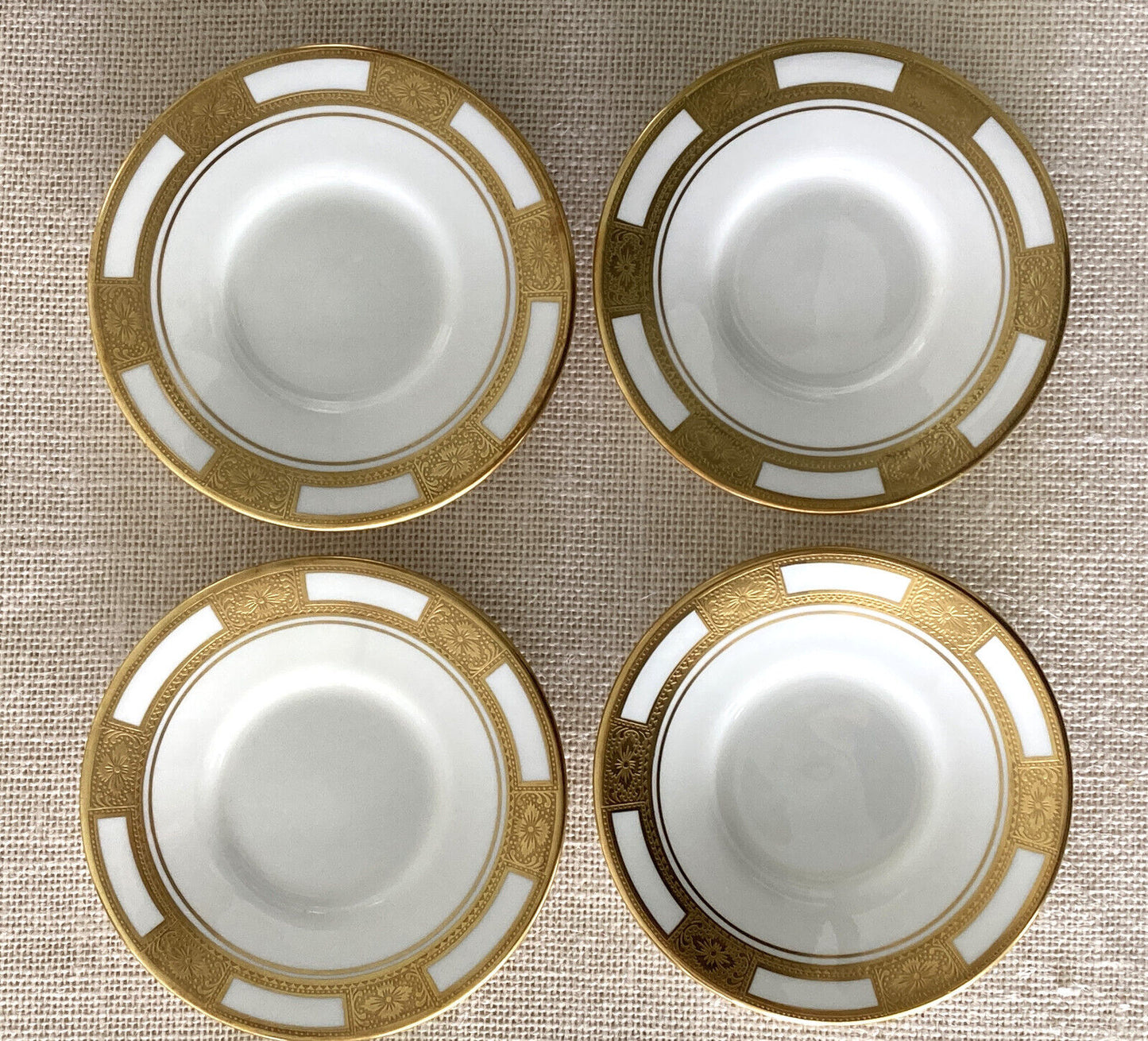 Ainsley England Gold Embossed Empress Demitasse Cup & Saucer Set