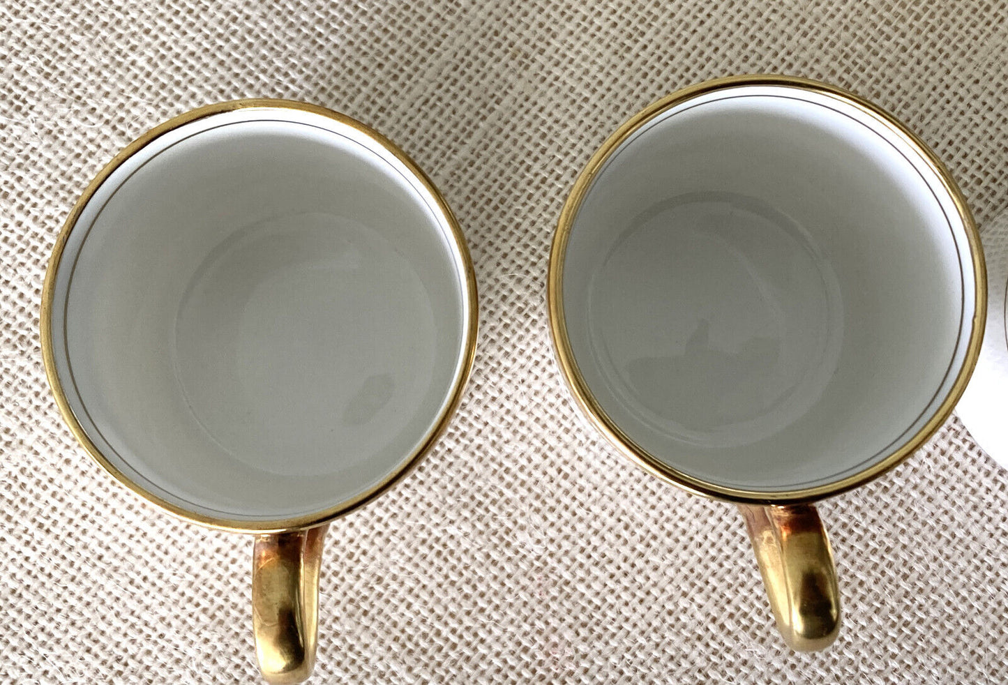 Ainsley England Gold Embossed Empress Demitasse Cup & Saucer Set