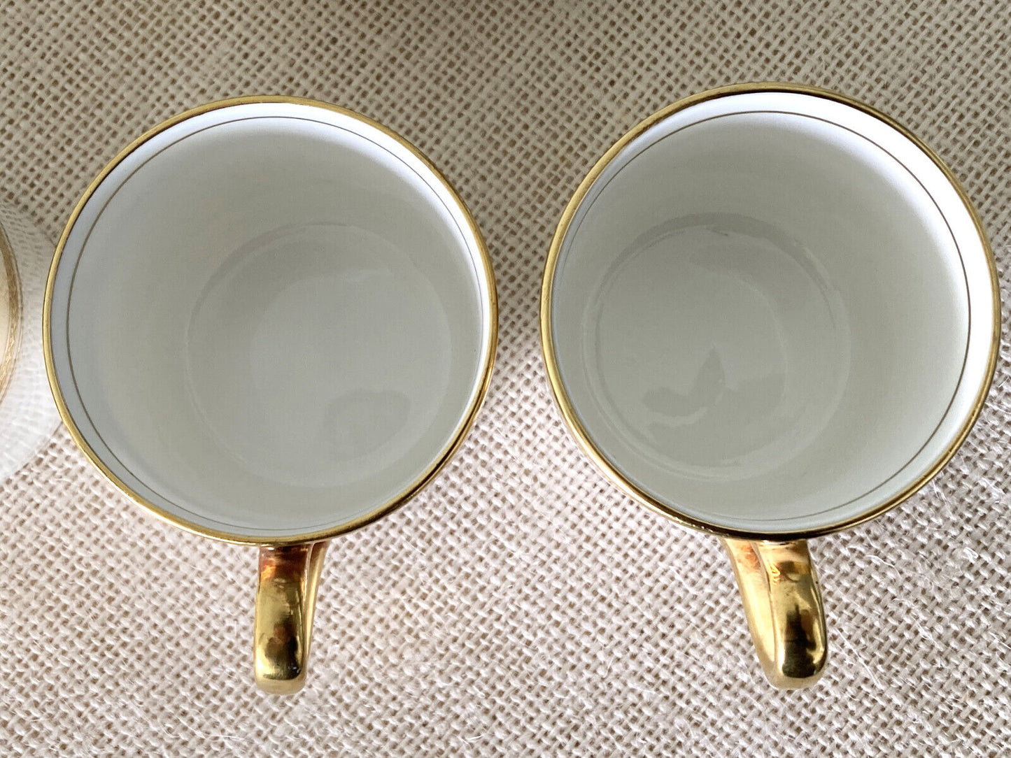 Ainsley England Gold Embossed Empress Demitasse Cup & Saucer Set