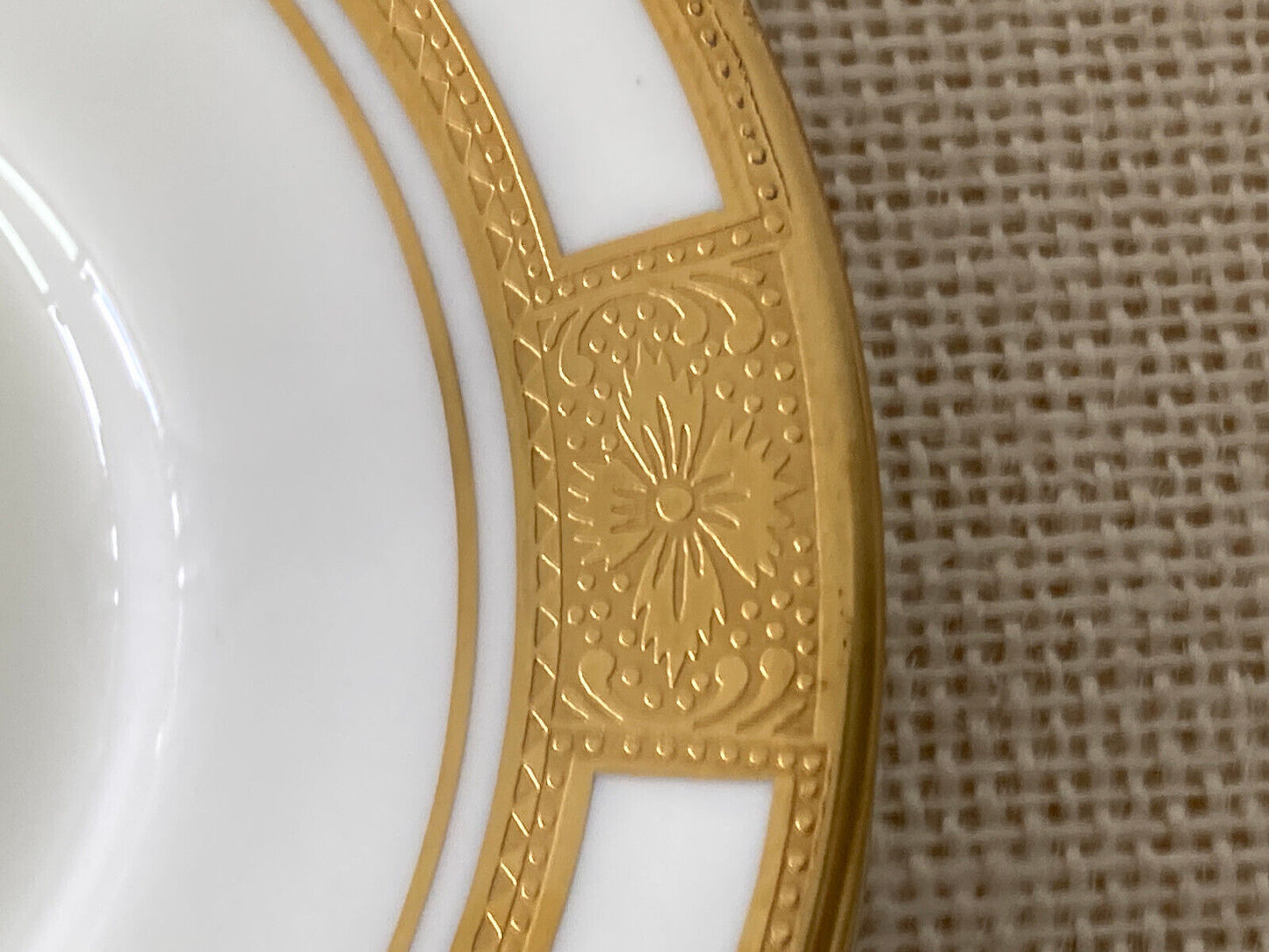 Ainsley England Gold Embossed Empress Demitasse Cup & Saucer Set
