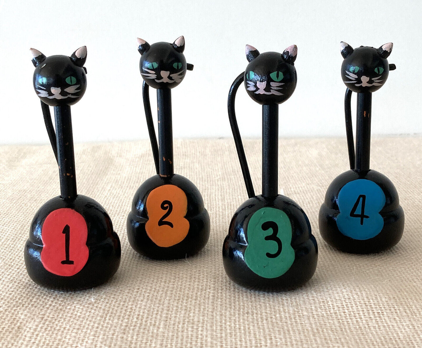 Art Deco Black Kitty Cat Bridge Pencil Set