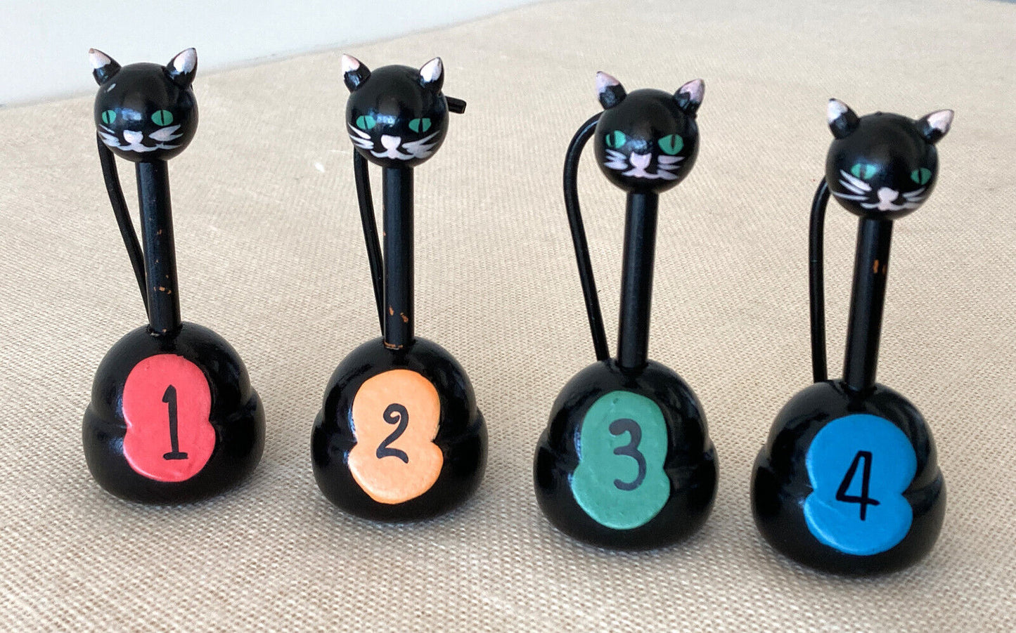 Art Deco Black Kitty Cat Bridge Pencil Set