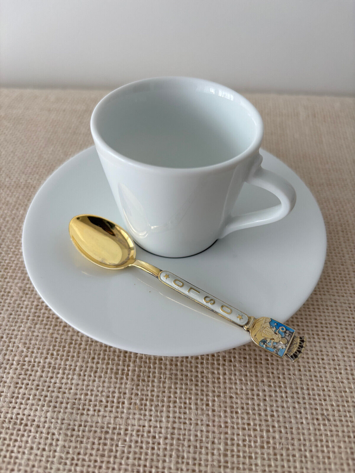 Gilt sterling enamel Norway Cities souvenir Demitasse Spoons