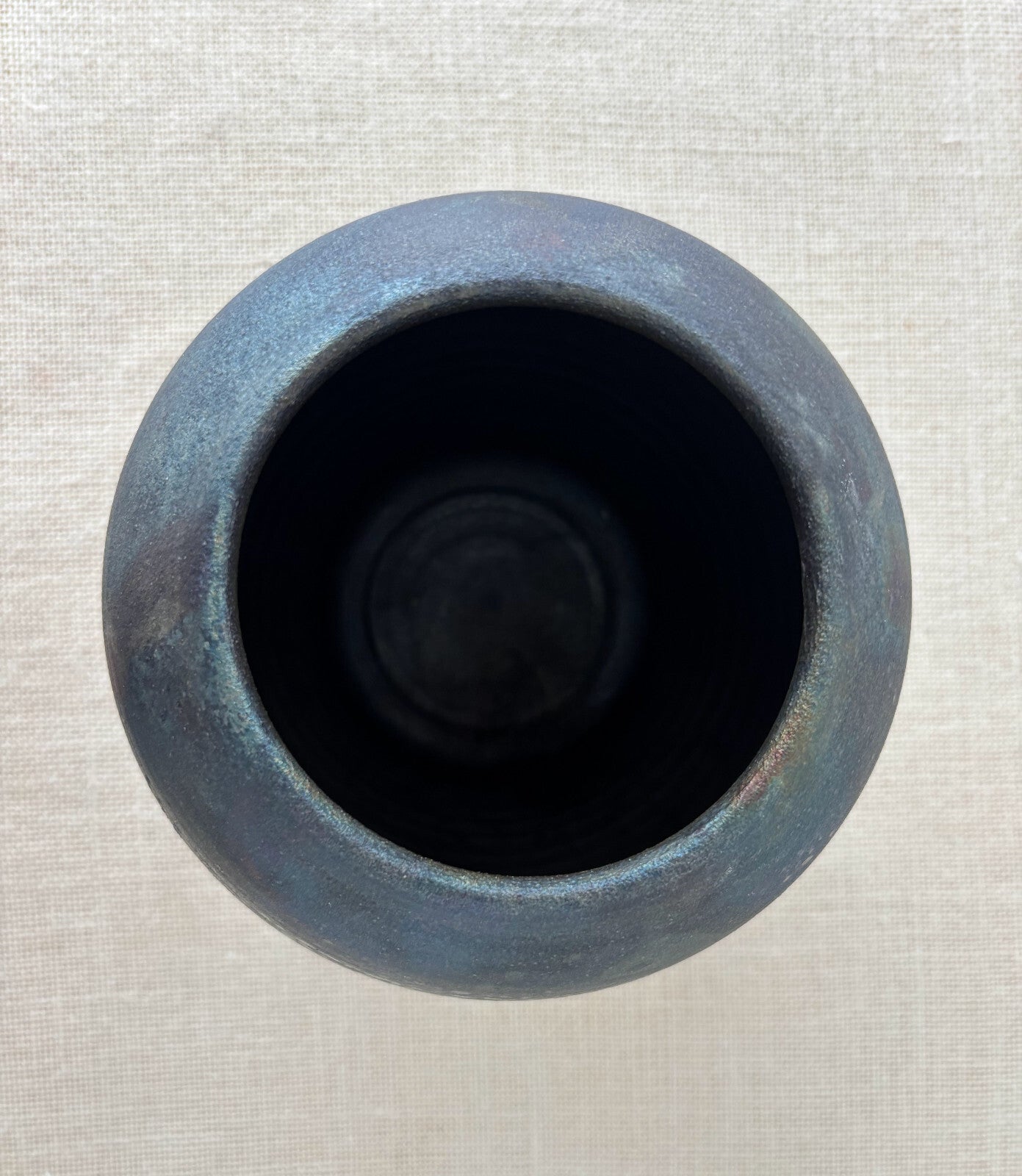 Studio Art Pottery Raku Fired Iridescent Glaze Vessel Vase Signed David Yager