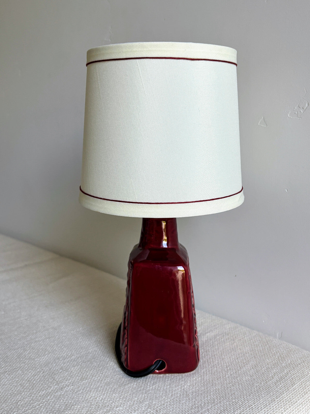 1960s Brutalist Red Ceramic Pottery Lamp Syco Keramic Sweden