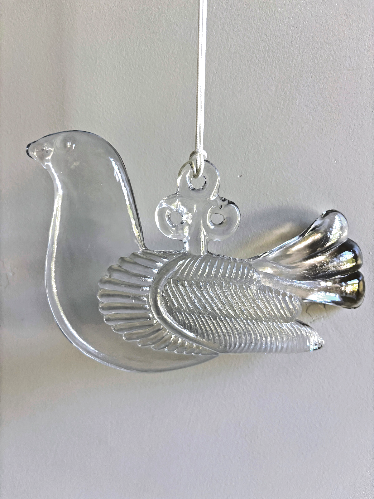 Kosta Boda Dove Bird Art Glass Suncatcher
