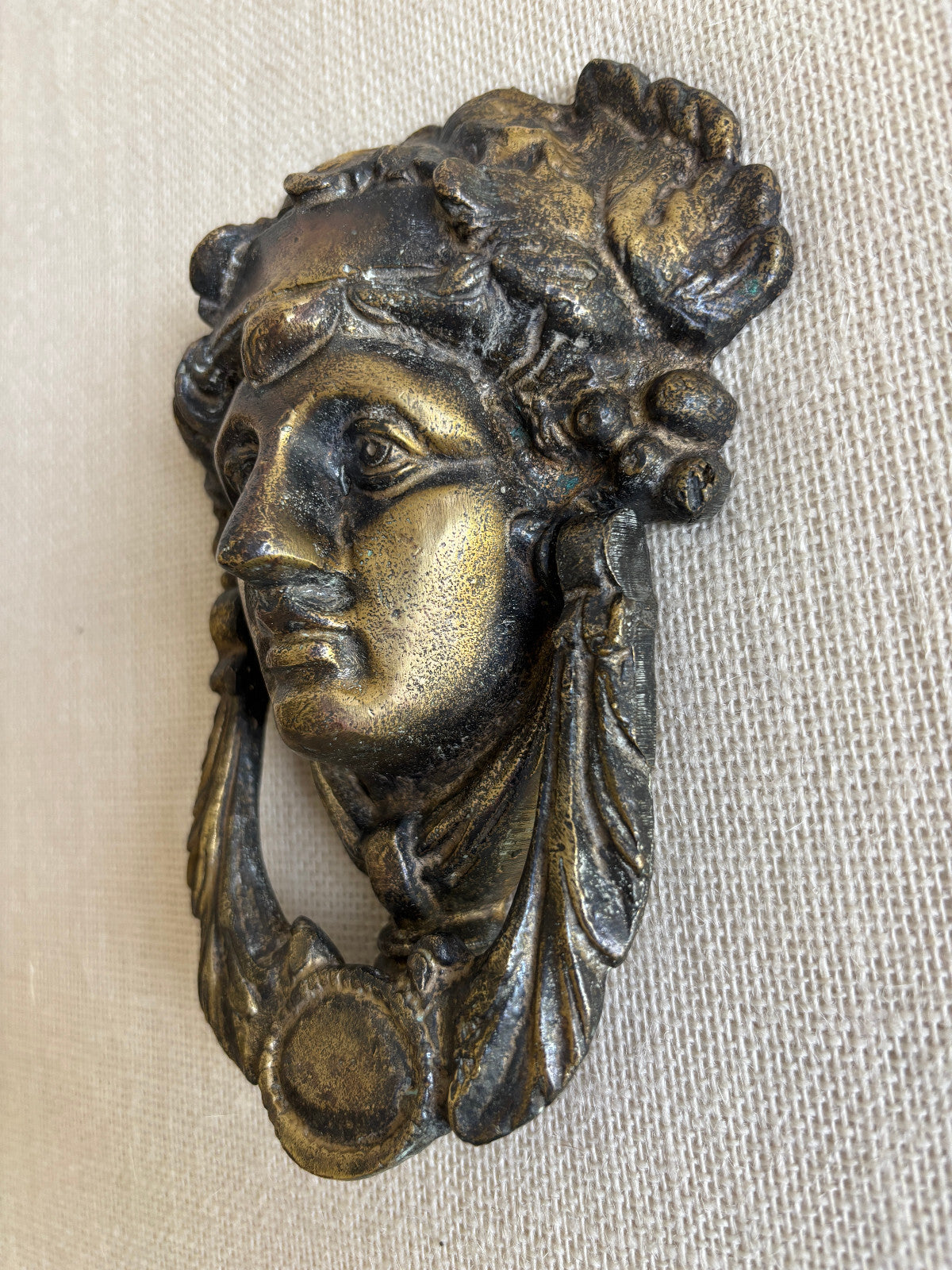 Figural Neo-Classical English Brass Doorknocker