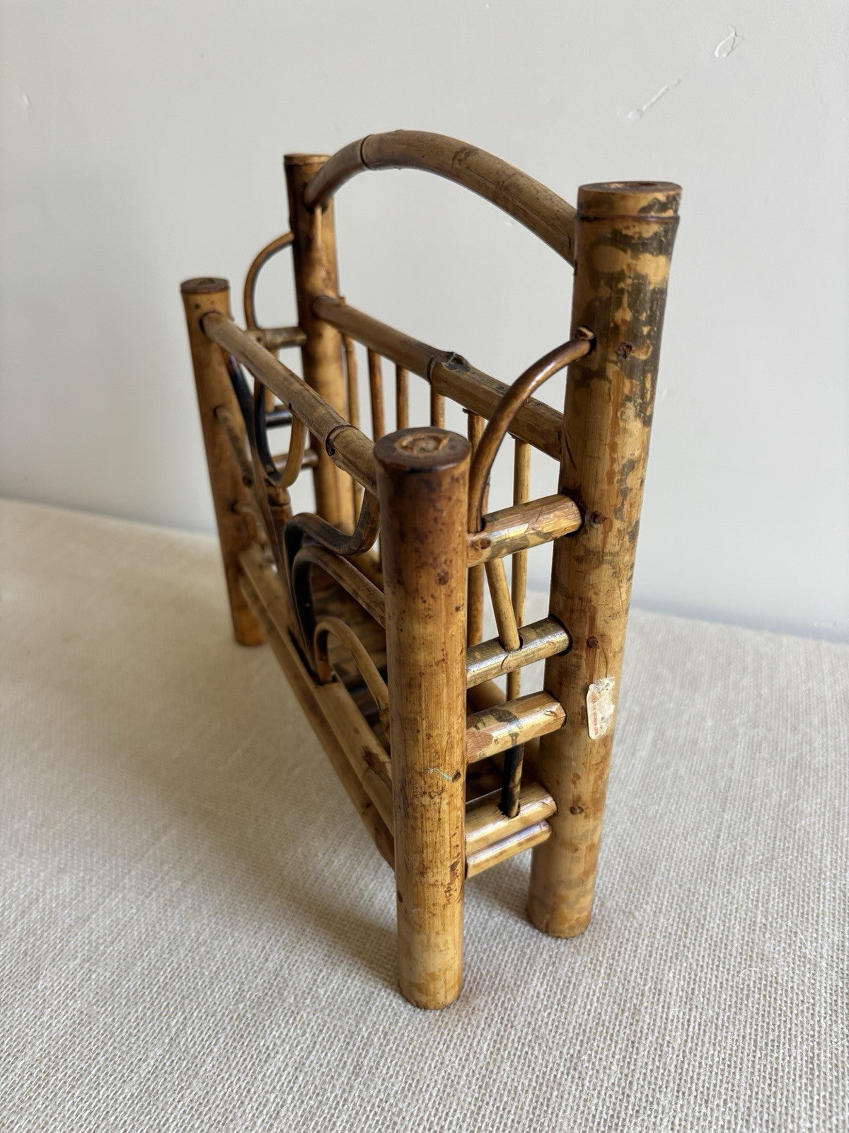 Faux Tortoise Shell / Burnt Bamboo Folding Shelf & Wall Rack