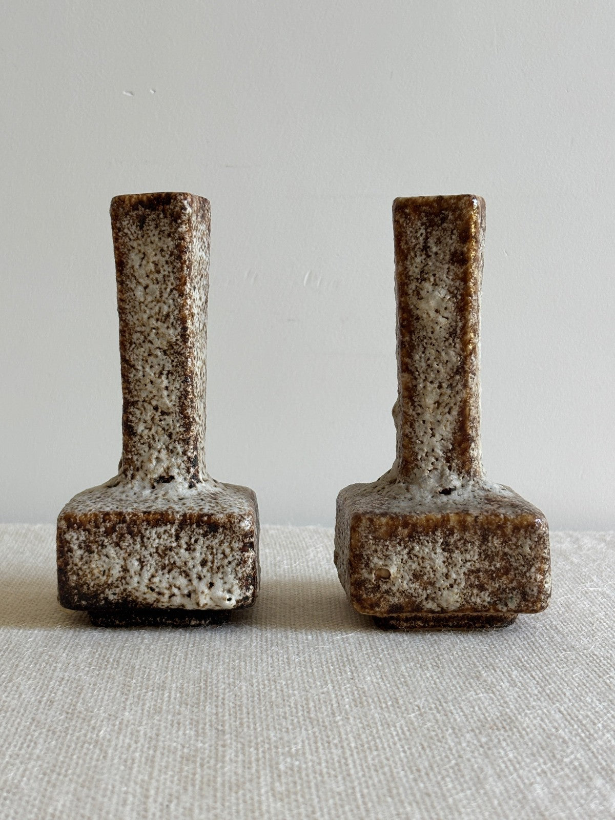 3 Van Woerden MCM Dutch Brutalist Fat Lava Glaze Vases
