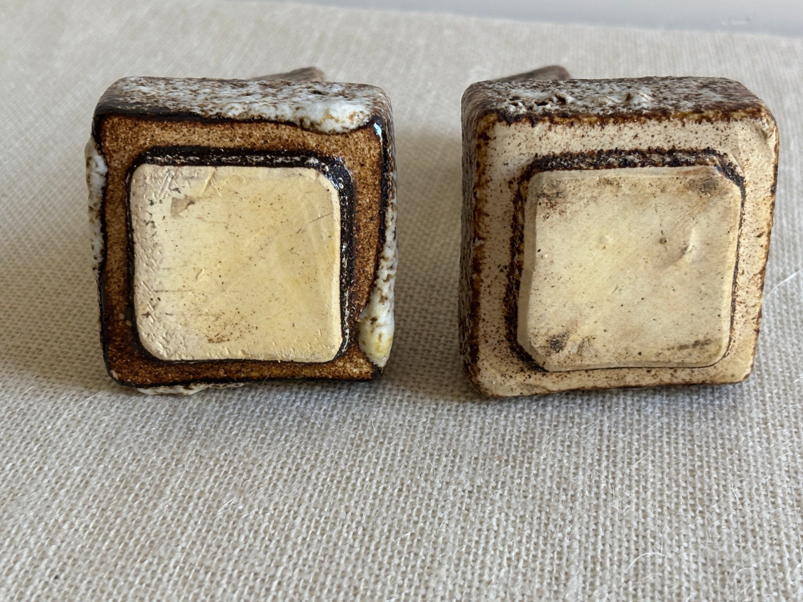 3 Van Woerden MCM Dutch Brutalist Fat Lava Glaze Vases