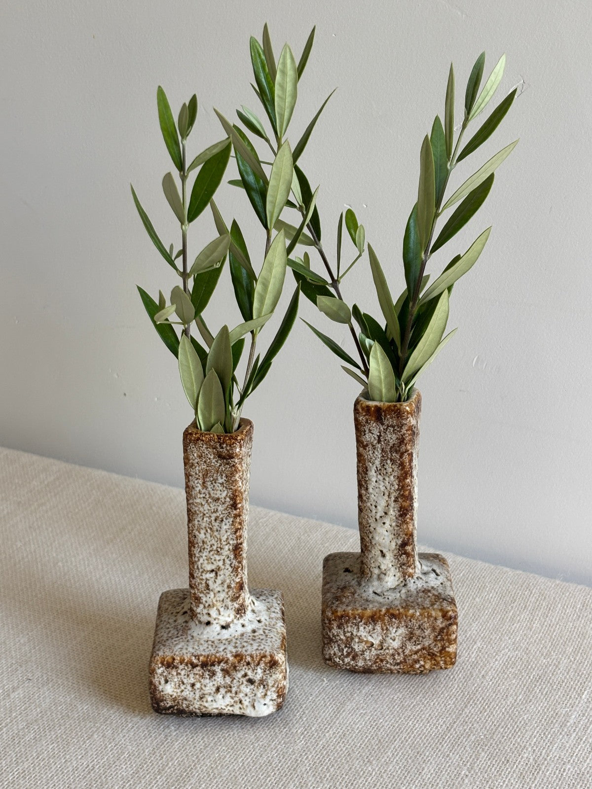 3 Van Woerden MCM Dutch Brutalist Fat Lava Glaze Vases