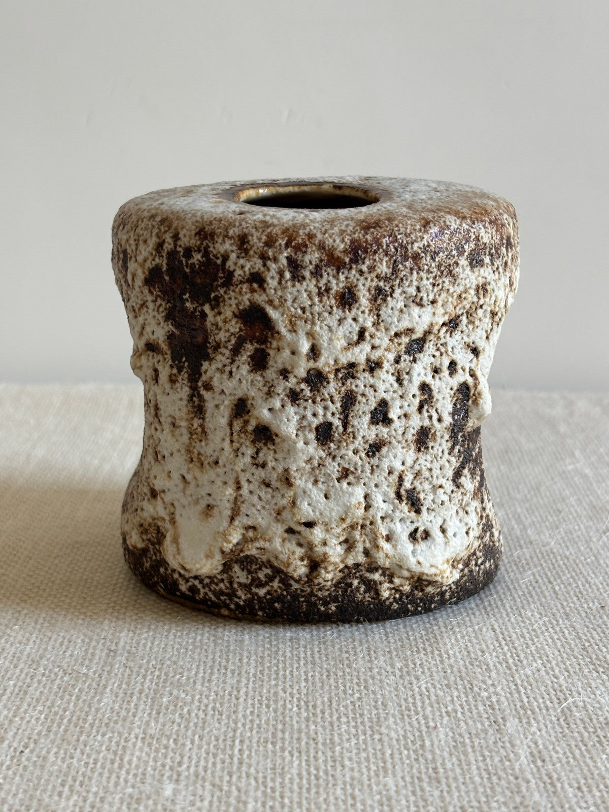 3 Van Woerden MCM Dutch Brutalist Fat Lava Glaze Vases