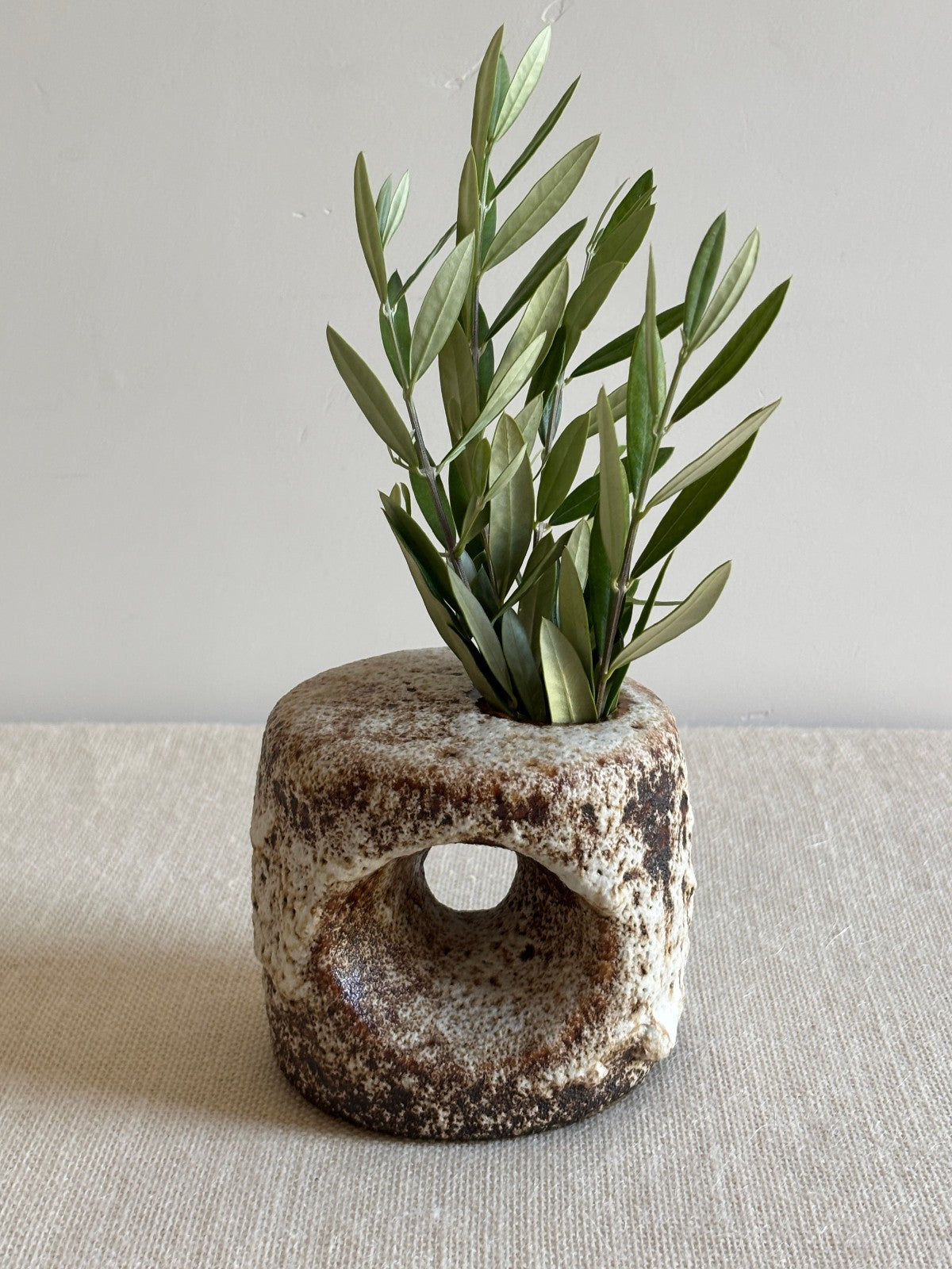 3 Van Woerden MCM Dutch Brutalist Fat Lava Glaze Vases