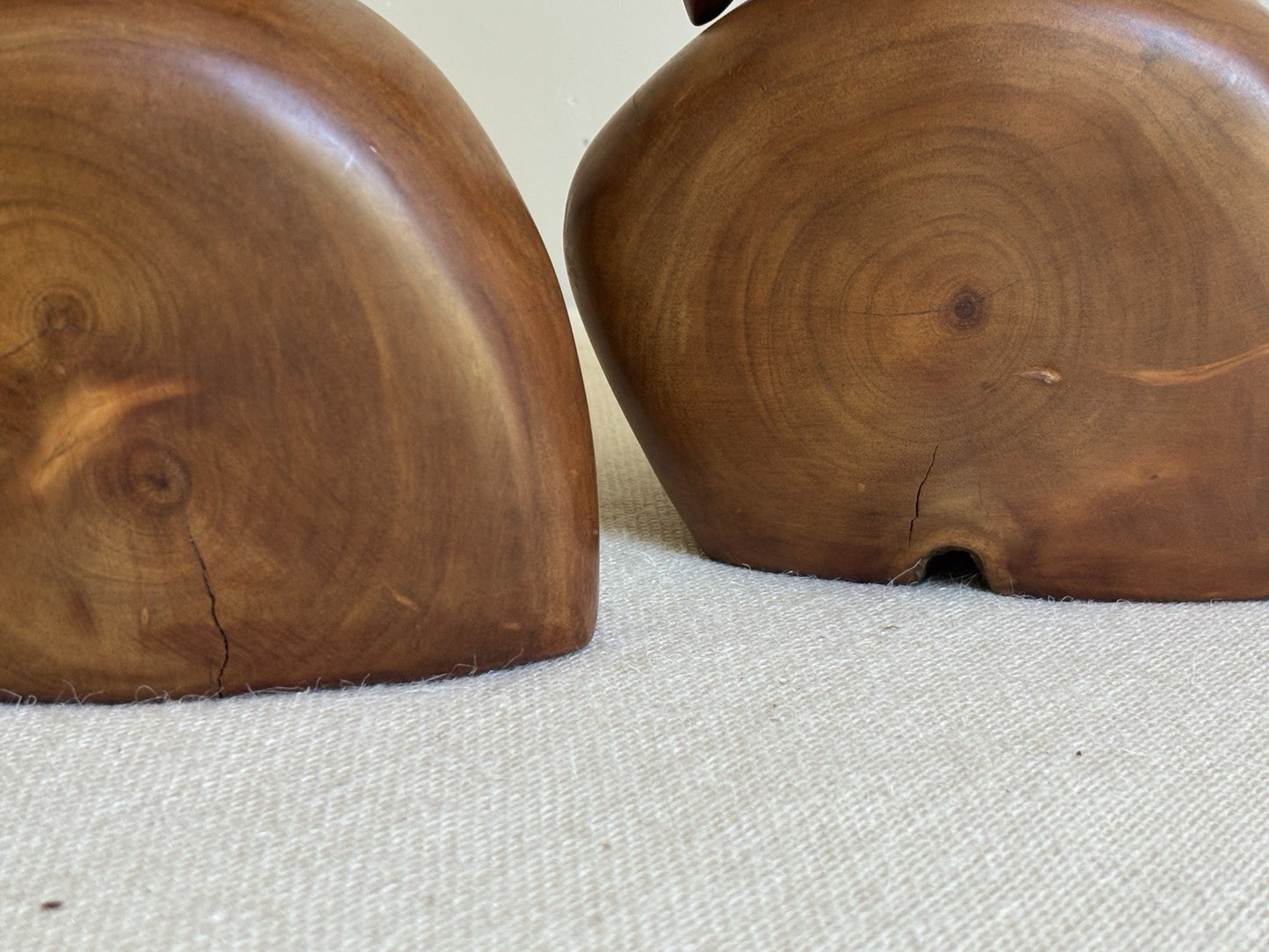 Mid Century abstract Hawaiian wood Bird Sculptures or Bookends