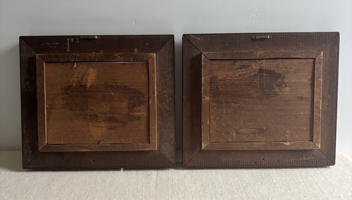Eastlake Walnut & Gilt Picture Frame Pair