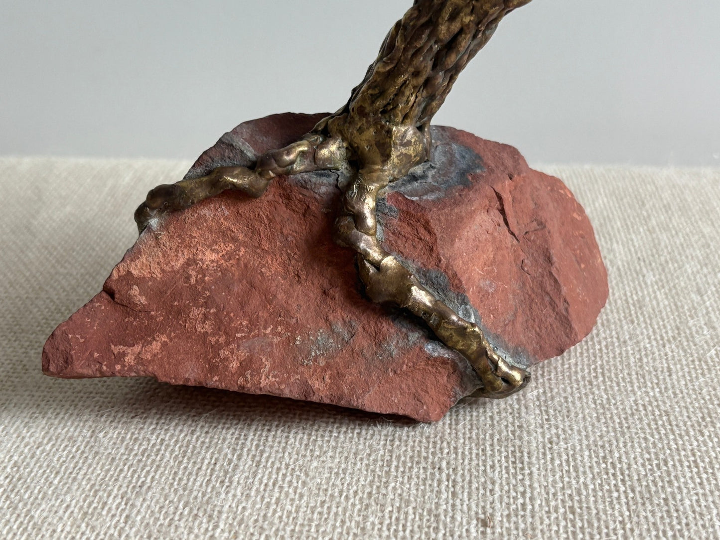 Twisted Brass Trunk Bonsai Pine Tree Sculpture by Richard Bell