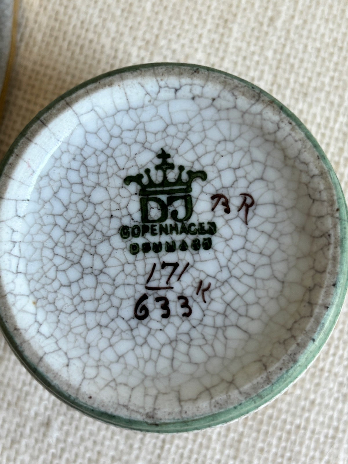 Danish Modern Crackle Glaze Ash Tray & Cigarette Cup