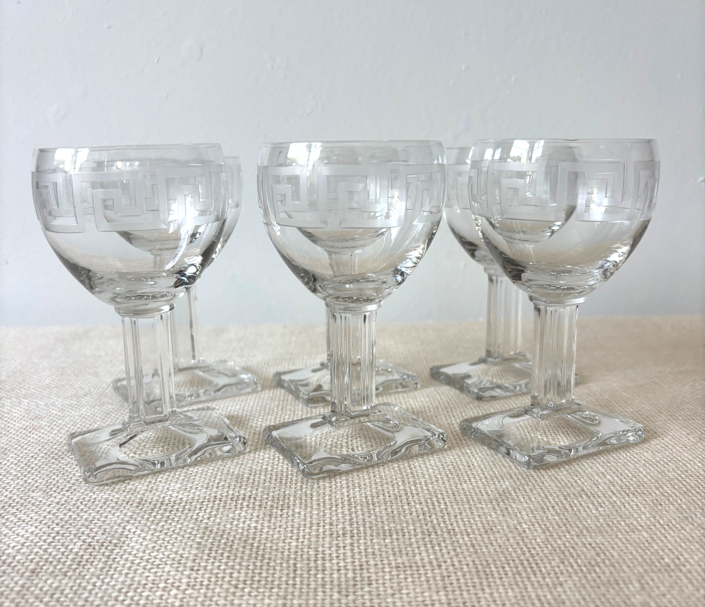 Art Deco Heisey Greek Key Cocktail Glasses