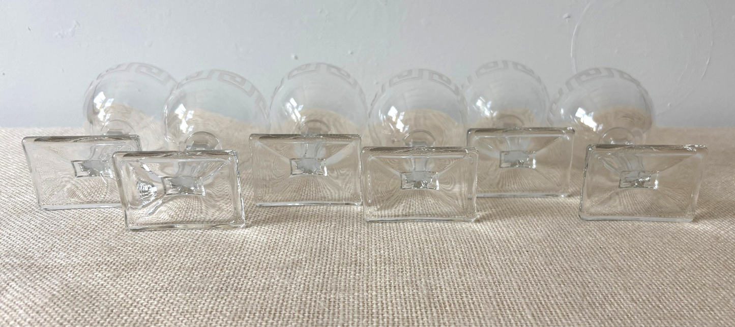 Art Deco Heisey Greek Key Cocktail Glasses