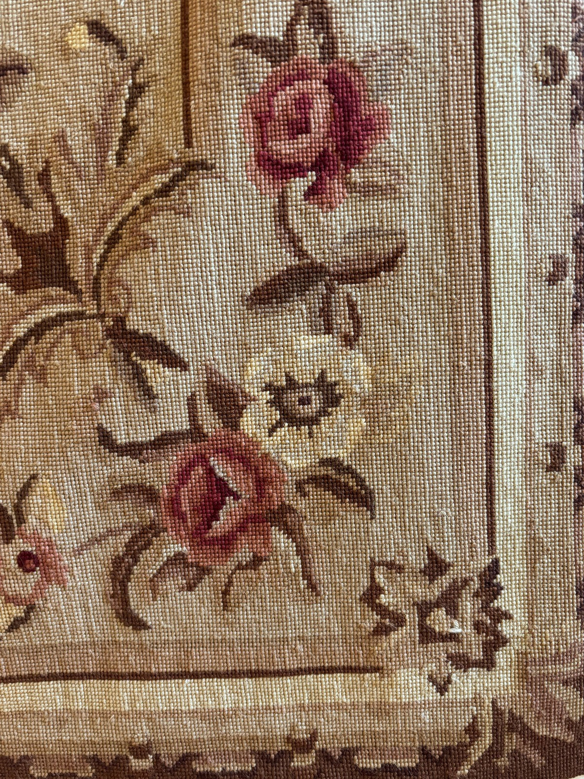 Antique French Aubusson Needlepoint Tapestry Wall Hanging