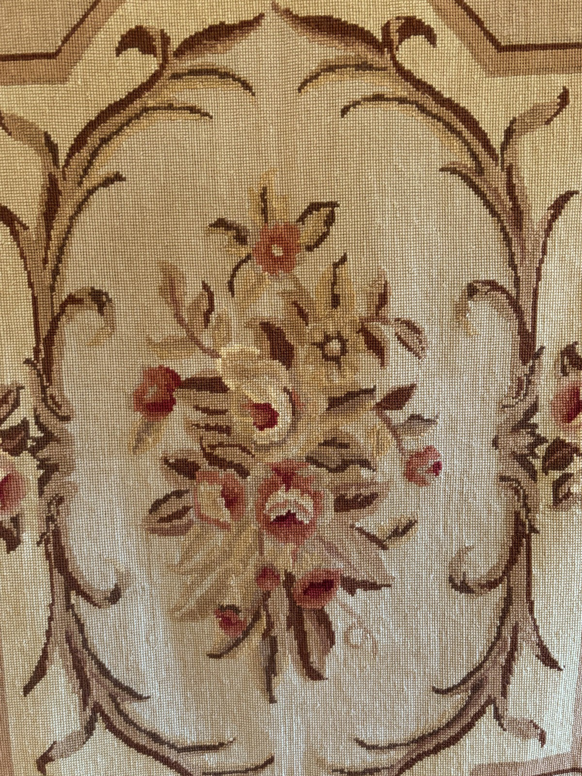 Antique French Aubusson Needlepoint Tapestry Wall Hanging