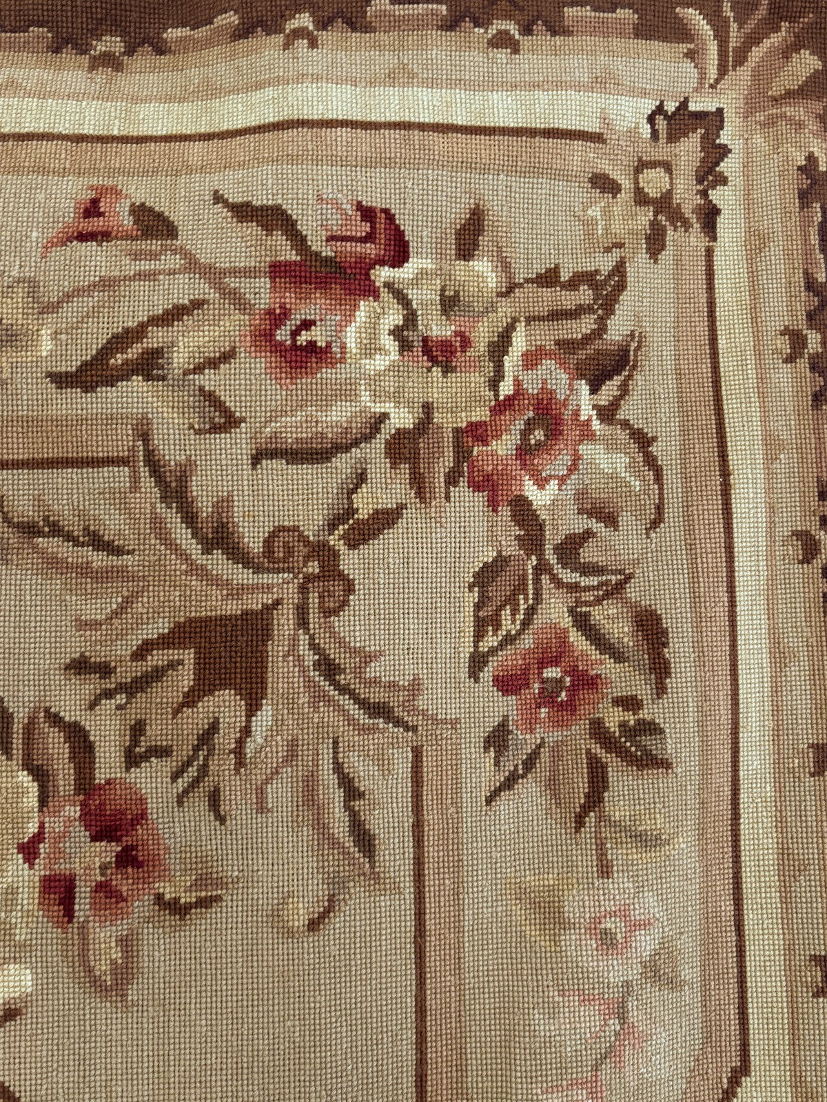 Antique French Aubusson Needlepoint Tapestry Wall Hanging