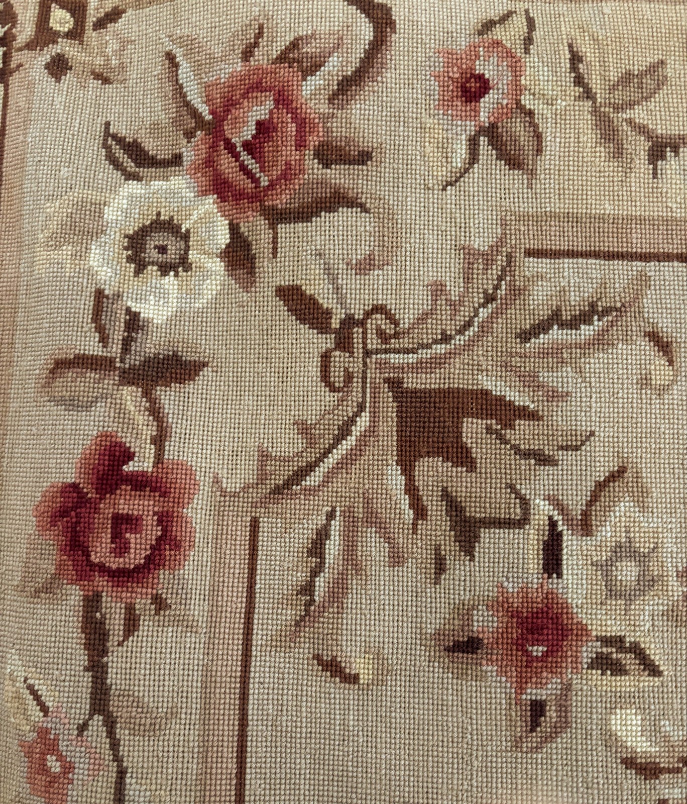 Antique French Aubusson Needlepoint Tapestry Wall Hanging