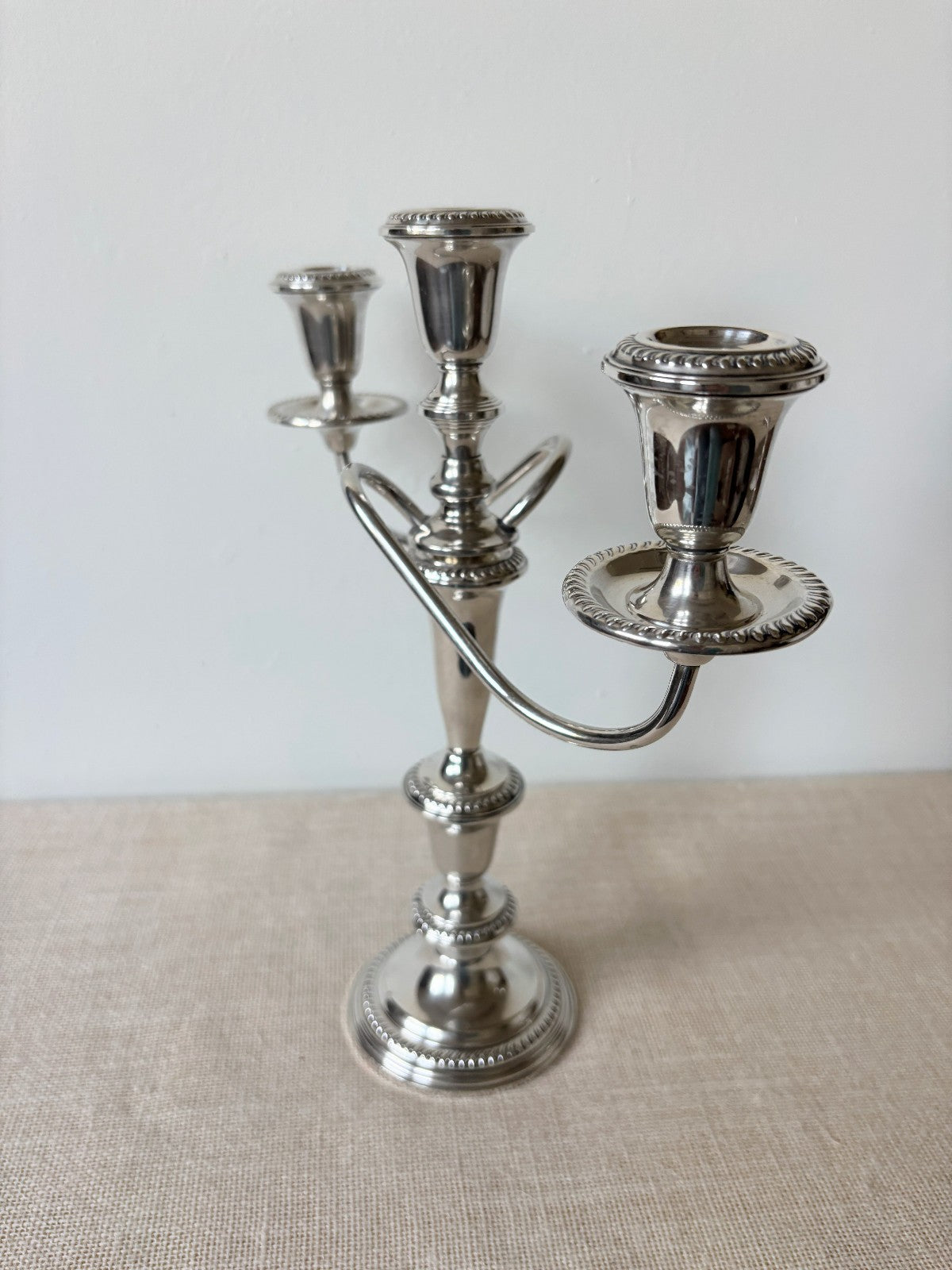 Pair of EMPIRE Sterling Silver Convertible Candelabras