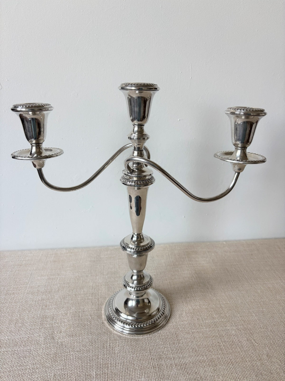 Pair of EMPIRE Sterling Silver Convertible Candelabras