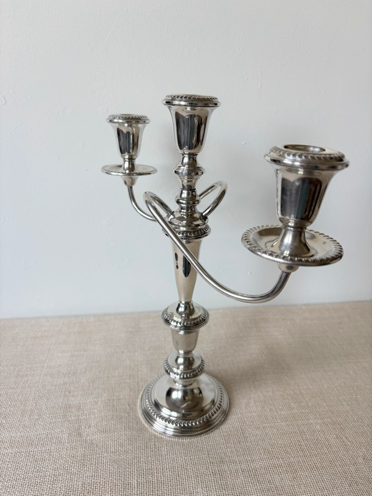 Pair of EMPIRE Sterling Silver Convertible Candelabras