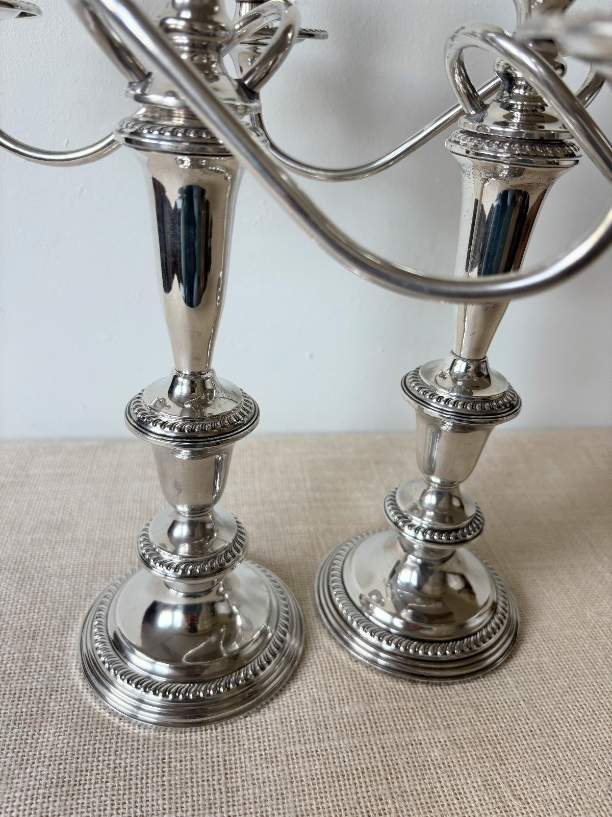 Pair of EMPIRE Sterling Silver Convertible Candelabras