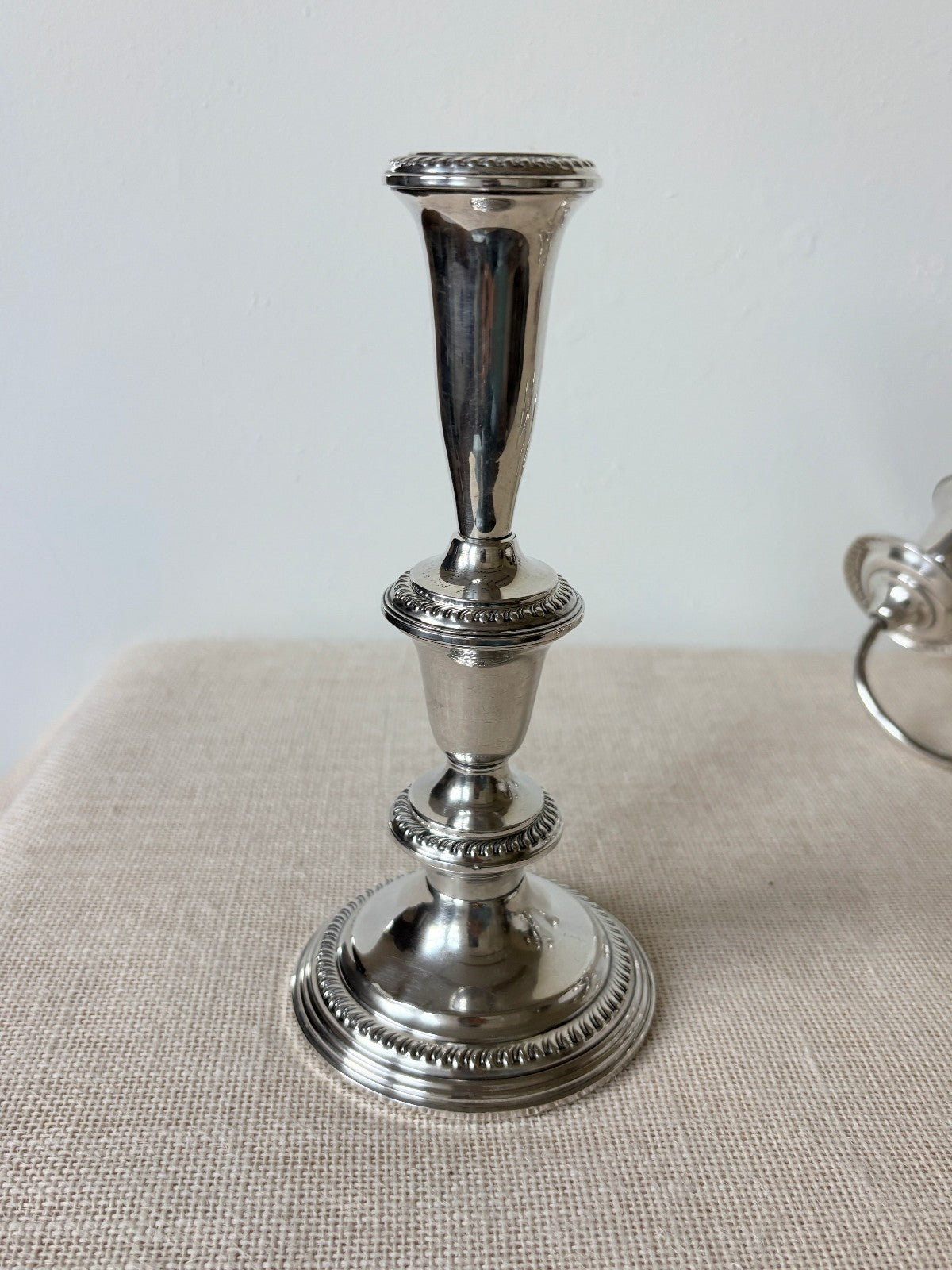 Pair of EMPIRE Sterling Silver Convertible Candelabras