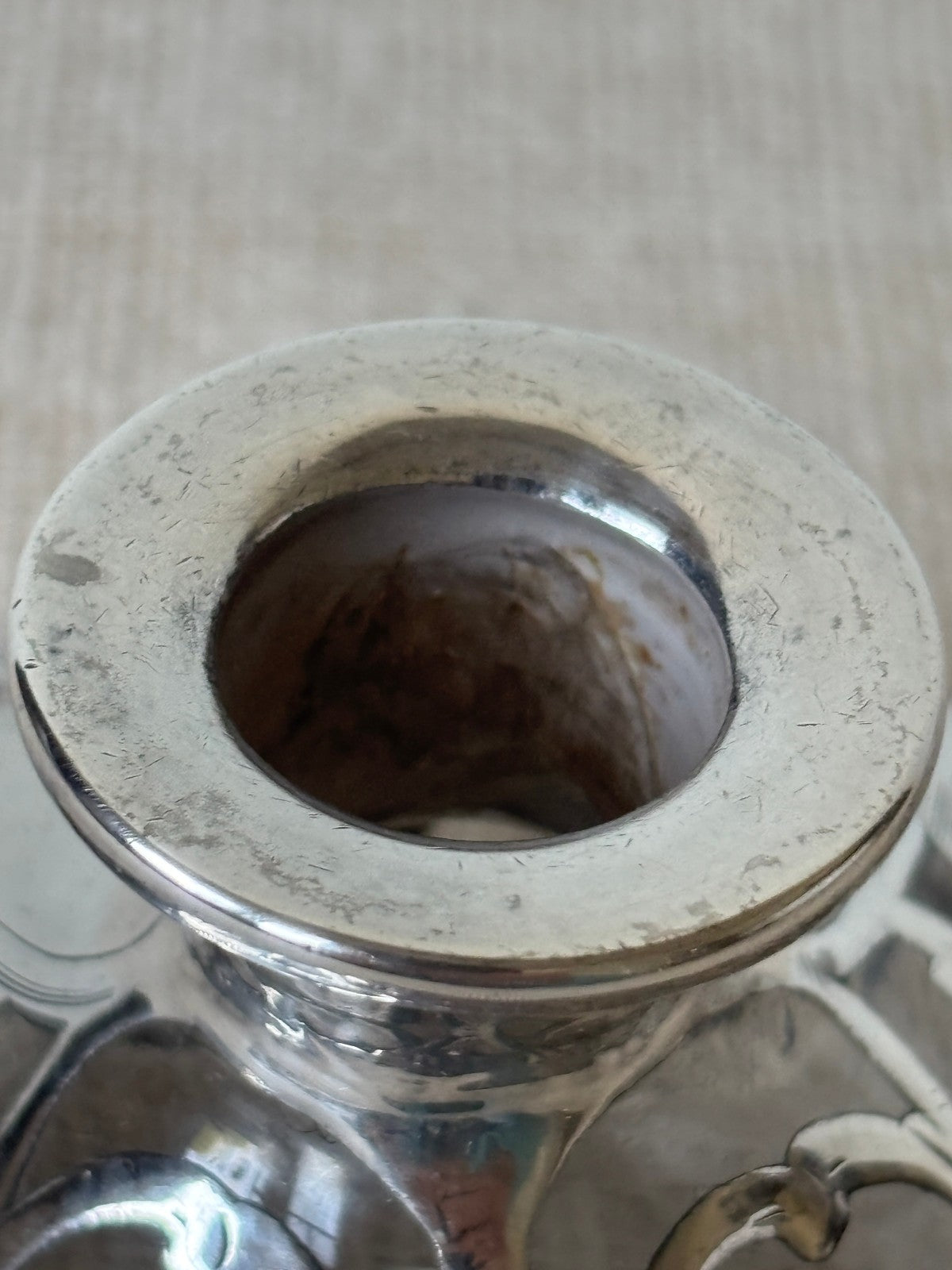 Art Nouveau Sterling Overlay Perfume Bottle by Alvin