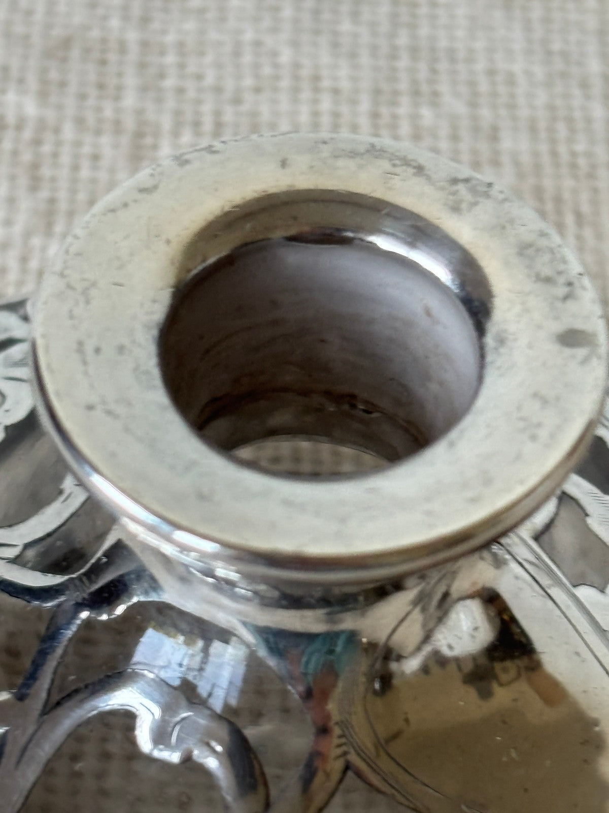 Art Nouveau Sterling Overlay Perfume Bottle by Alvin