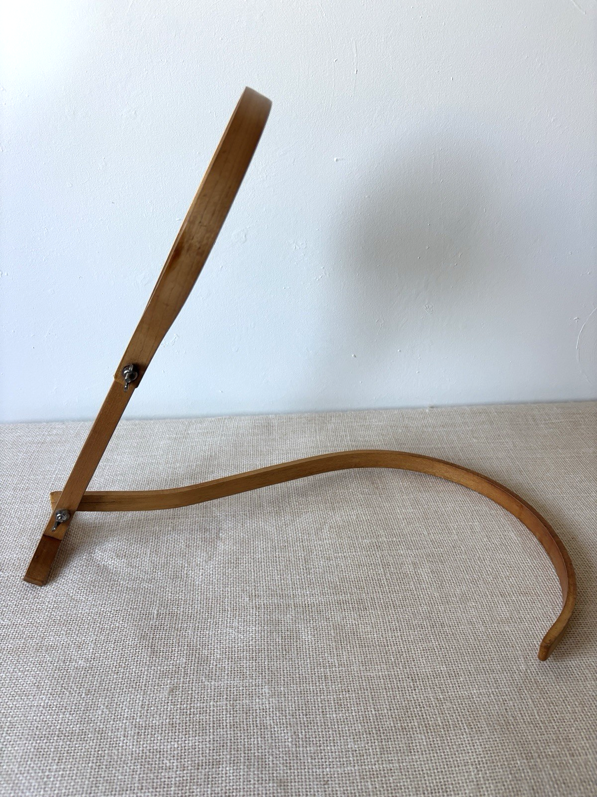 Art Deco 2-sided adjustable Bentwood Neck Hook Shaving Mirror