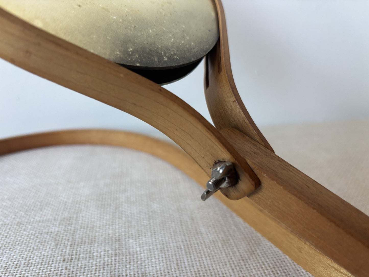 Art Deco 2-sided adjustable Bentwood Neck Hook Shaving Mirror