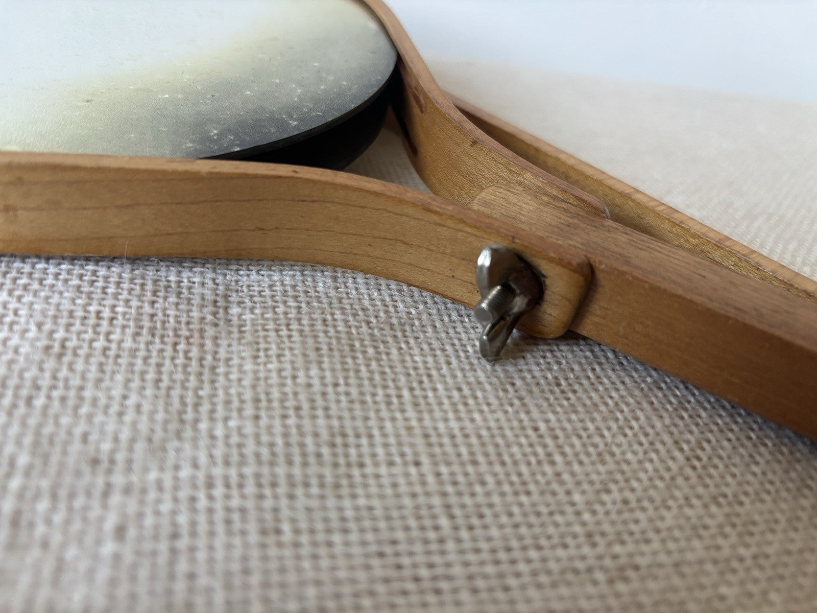 Art Deco 2-sided adjustable Bentwood Neck Hook Shaving Mirror