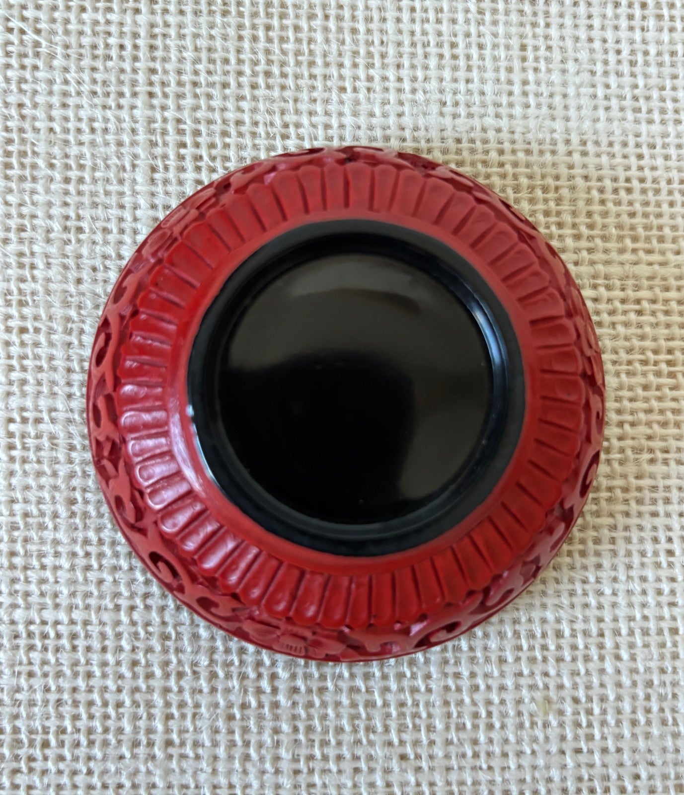 Carved Cinnabar Lacquer Box with Peony Flowers