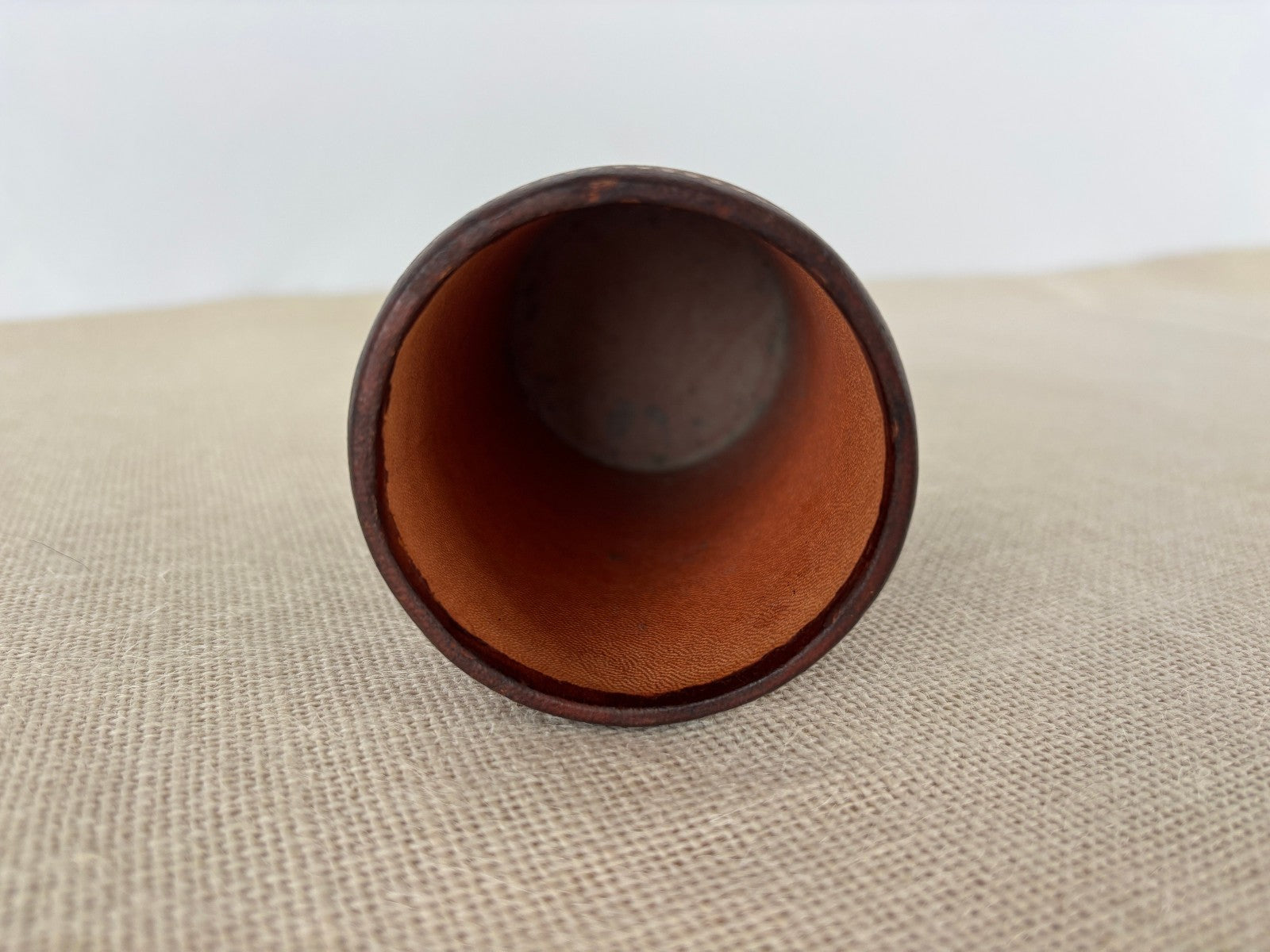 Florentine gold embossed Leather Pen & Pencil Cup