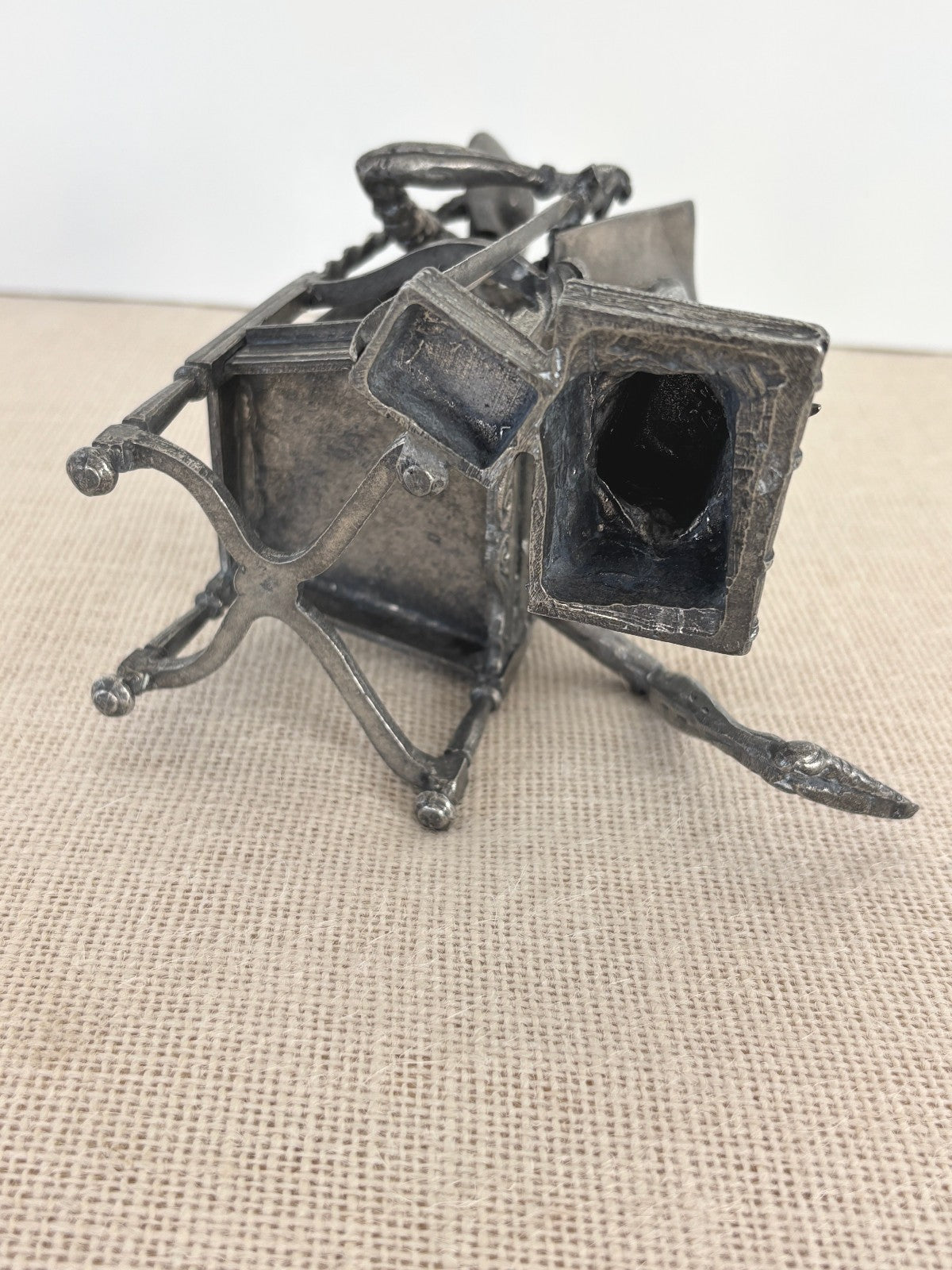 Pewter Don Quixote Reading Sculpture by MICHEL LAUDE